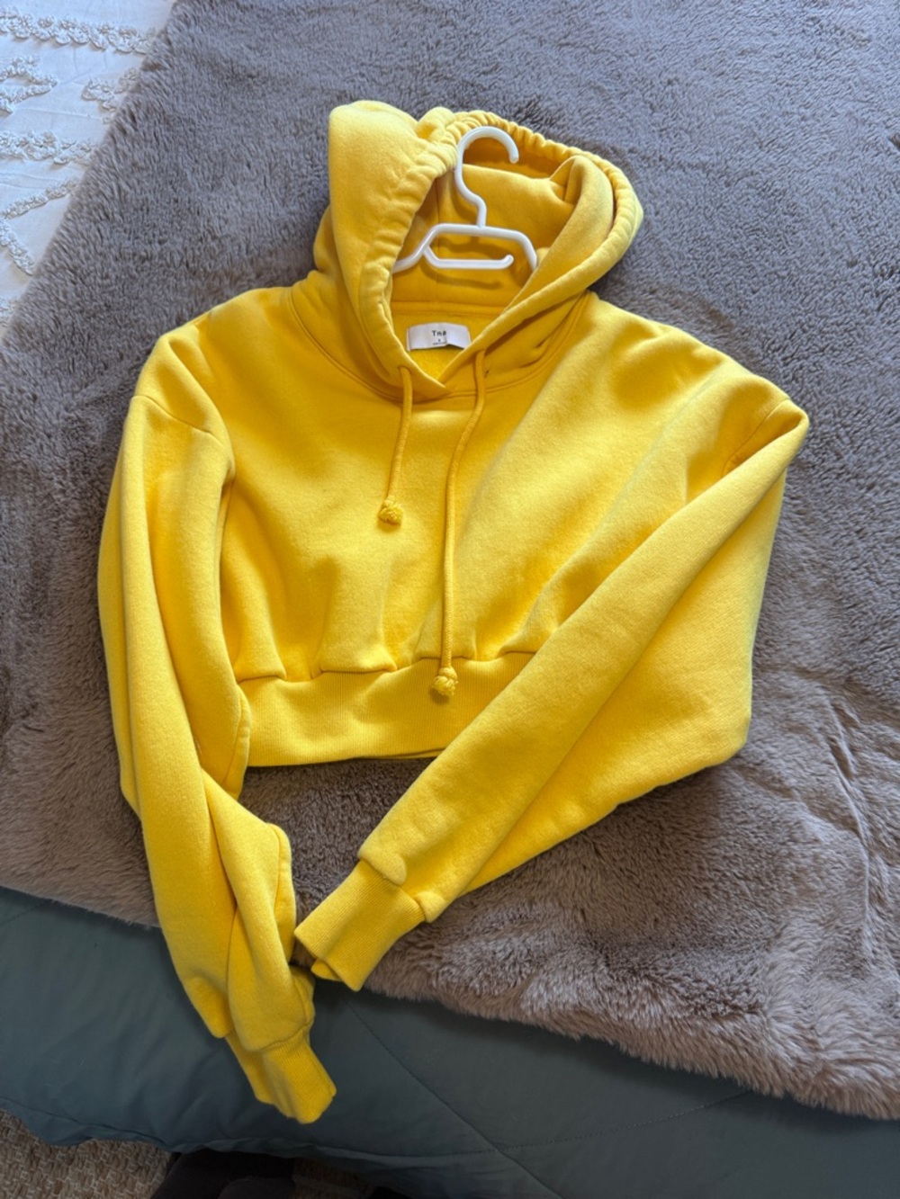 Yellow Cropped Hoodie - Women Tops